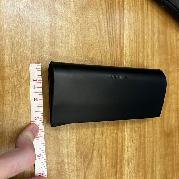 Saint Laurent Black Leather Sunglasses Case Eyeglasses - Picture 7 of 10